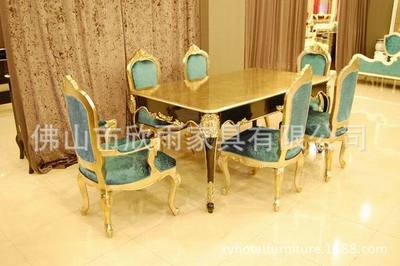 欣雨家具 匠心打造雕花貼金箔實木餐桌椅，點亮酒店與豪宅空間